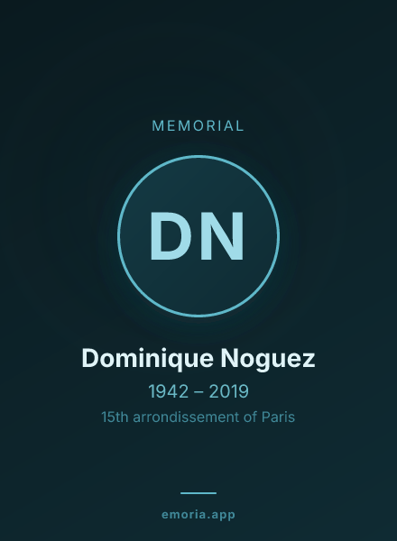 Memorial portrait of Dominique Noguez