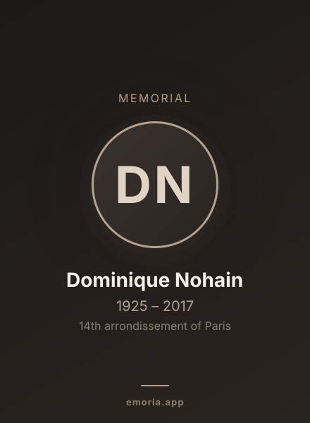 Memorial portrait of Dominique Nohain