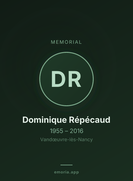 Memorial portrait of Dominique Répécaud