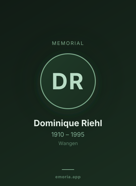 Memorial portrait of Dominique Riehl