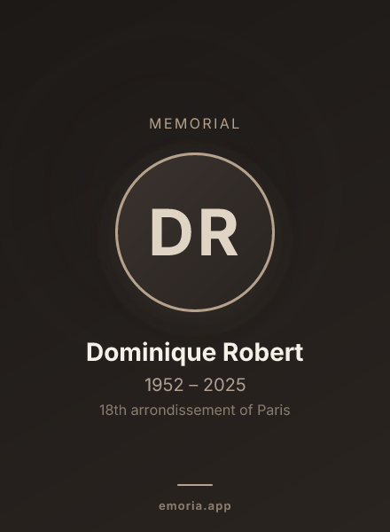 Memorial portrait of Dominique Robert