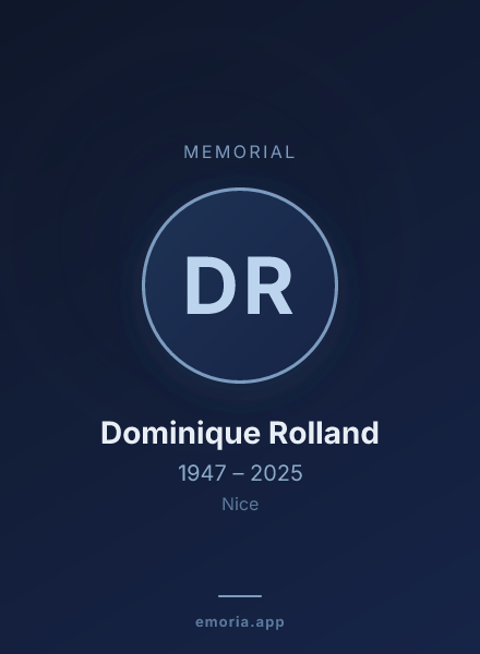 Memorial portrait of Dominique Rolland