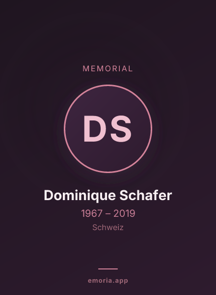 Memorial portrait of Dominique Schafer