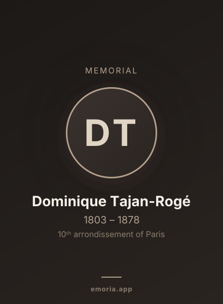 Memorial portrait of Dominique Tajan-Rogé