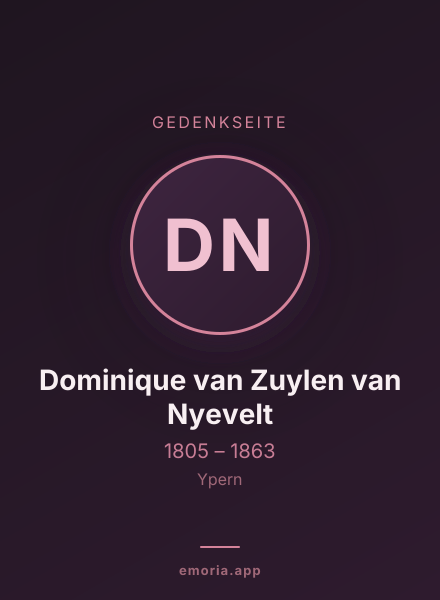 Gedenkportrait von Dominique van Zuylen van Nyevelt