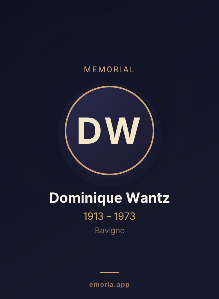 Memorial portrait of Dominique Wantz