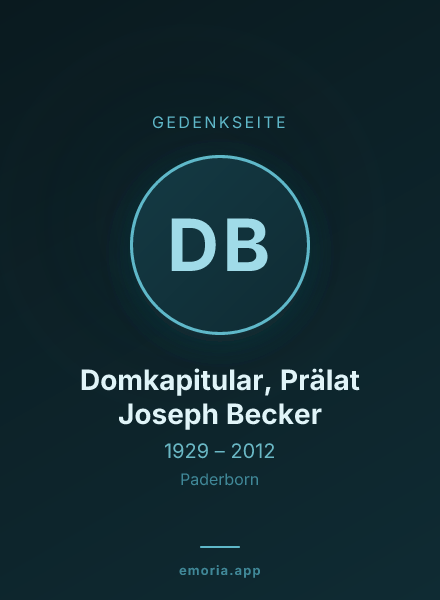 Gedenkportrait von Domkapitular, Prälat Joseph Becker