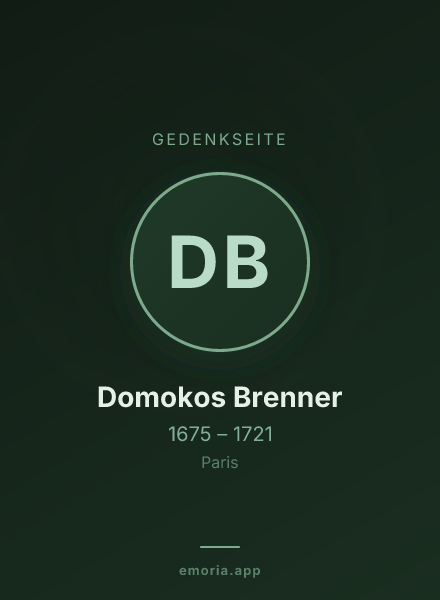 Gedenkportrait von Domokos Brenner