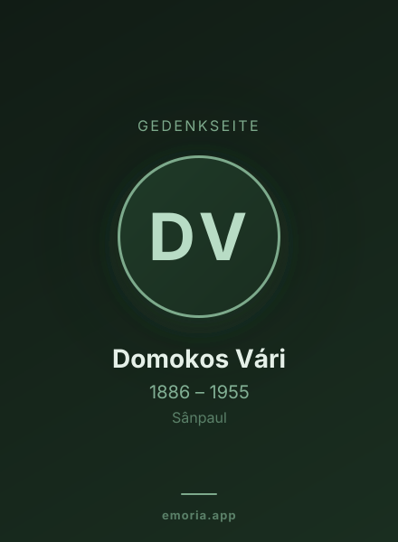 Gedenkportrait von Domokos Vári