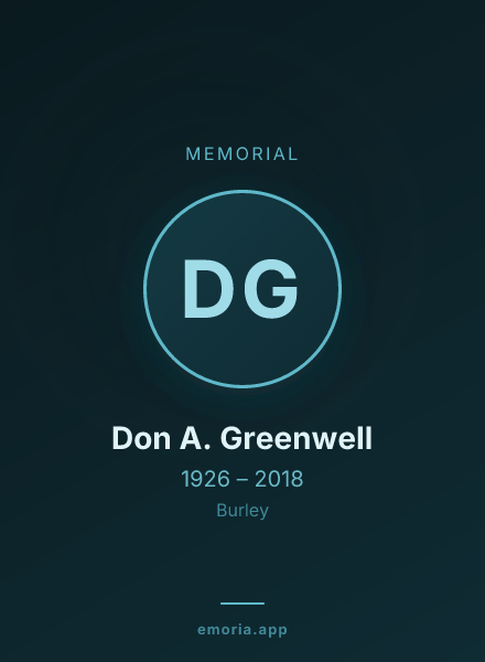 Memorial portrait of Don A. Greenwell