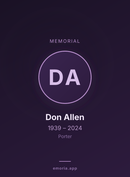 Memorial portrait of Don Allen