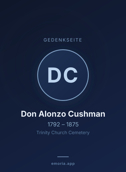 Gedenkportrait von Don Alonzo Cushman