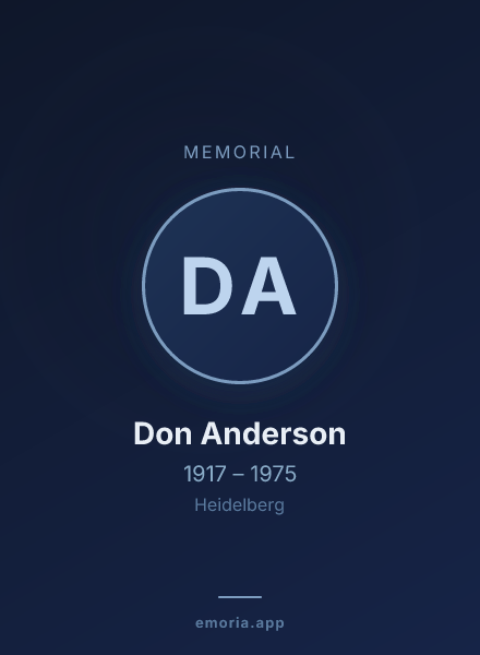 Memorial portrait of Don Anderson