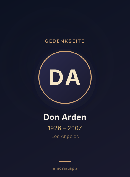 Gedenkportrait von Don Arden