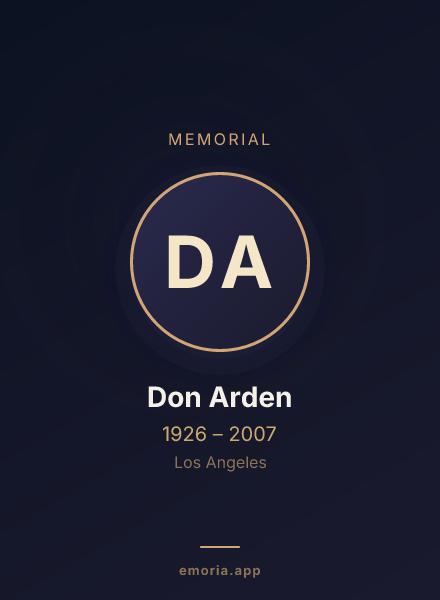 Memorial portrait of Don Arden
