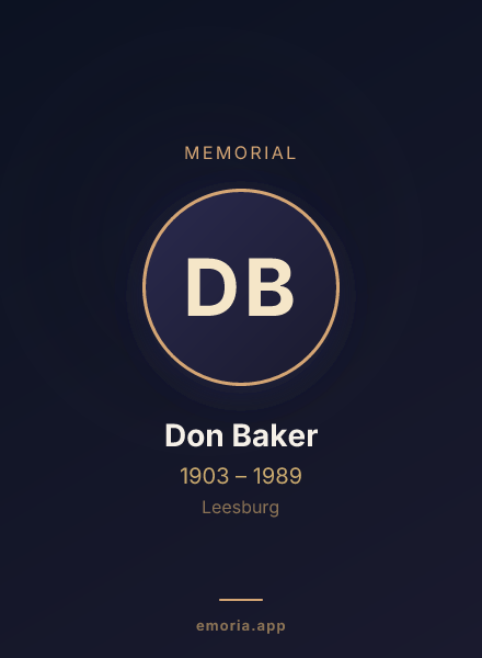 Memorial portrait of Don Baker