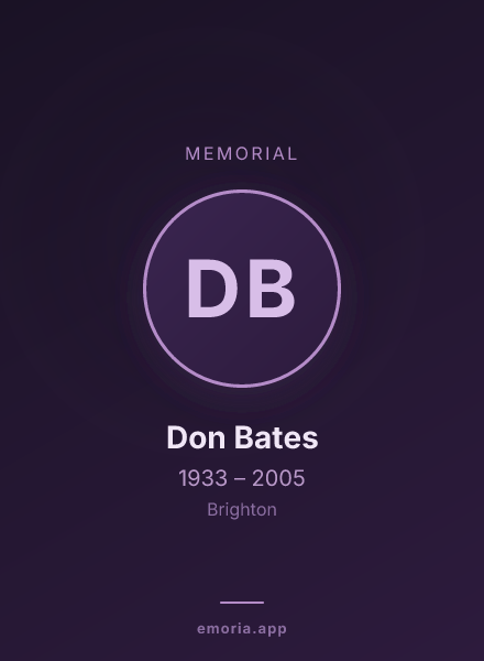 Memorial portrait of Don Bates