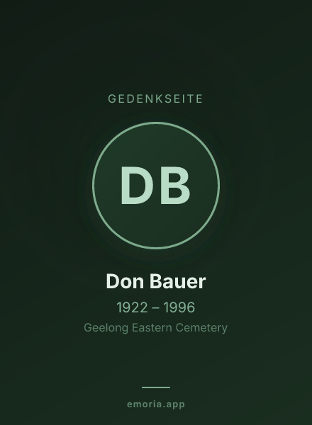 Gedenkportrait von Don Bauer