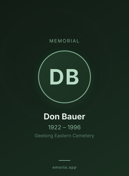 Memorial portrait of Don Bauer