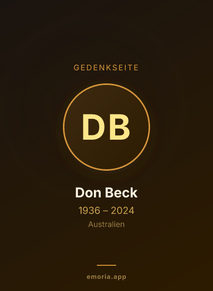 Gedenkportrait von Don Beck