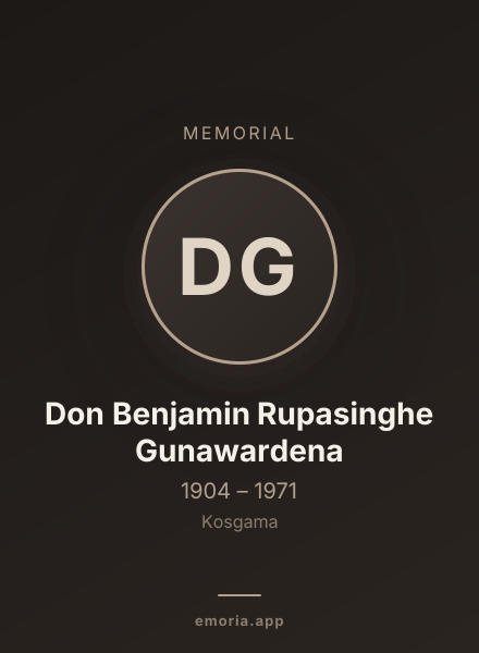 Memorial portrait of Don Benjamin Rupasinghe Gunawardena