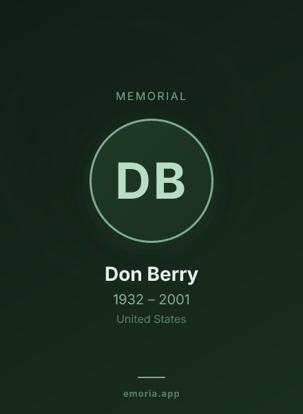 Memorial portrait of Don Berry