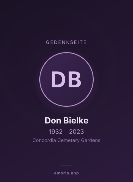 Gedenkportrait von Don Bielke