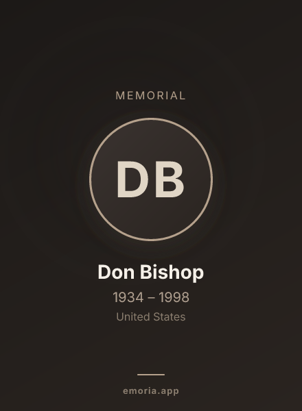 Memorial portrait of Don Bishop