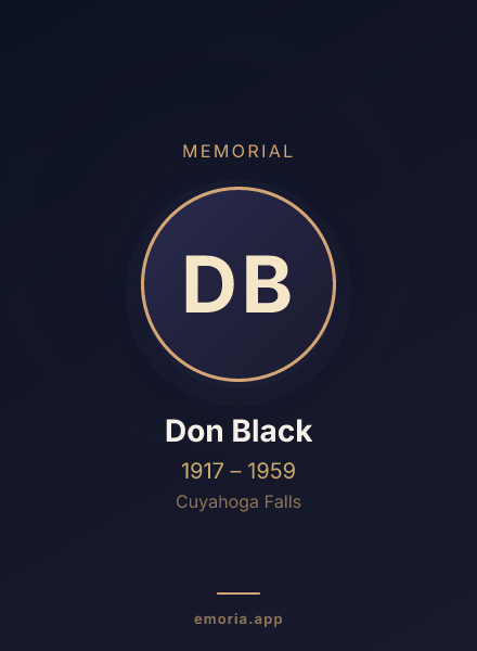Memorial portrait of Don Black