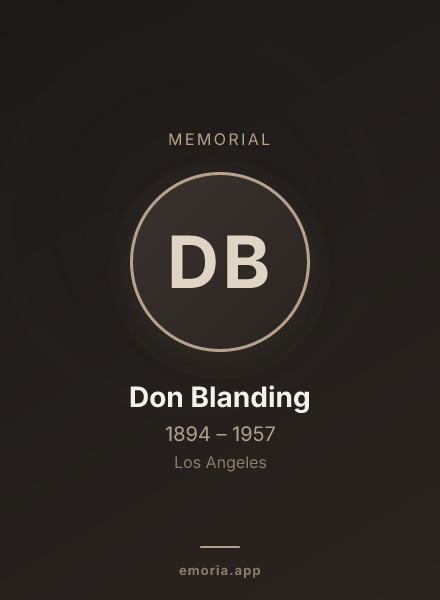 Memorial portrait of Don Blanding