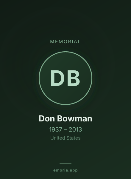 Memorial portrait of Don Bowman