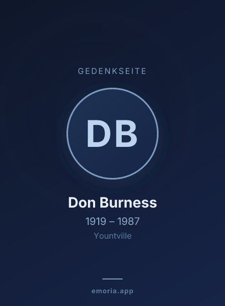 Gedenkportrait von Don Burness