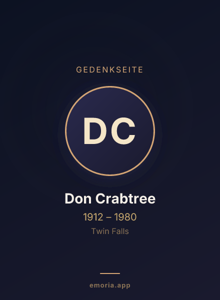 Gedenkportrait von Don Crabtree