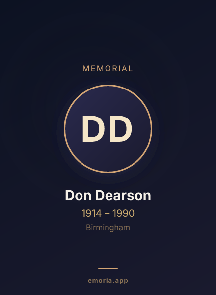 Memorial portrait of Don Dearson
