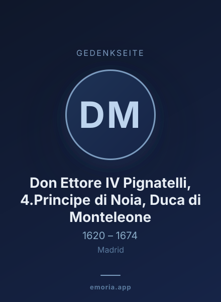 Gedenkportrait von Don Ettore IV Pignatelli, 4.Principe di Noia, Duca di Monteleone