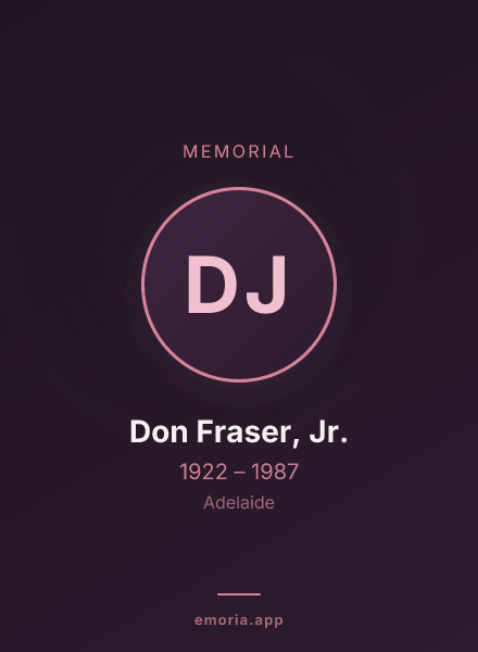 Memorial portrait of Don Fraser, Jr.