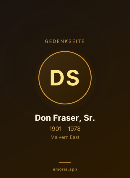 Gedenkportrait von Don Fraser, Sr.