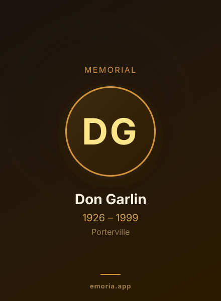 Memorial portrait of Don Garlin