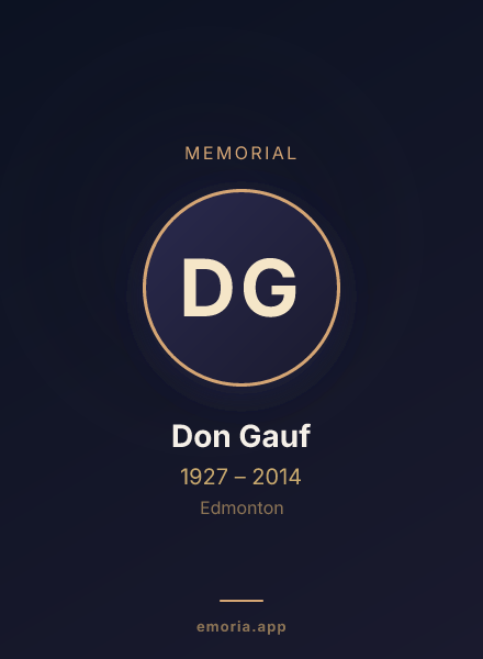 Memorial portrait of Don Gauf