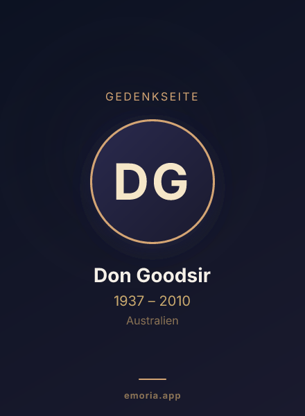 Gedenkportrait von Don Goodsir