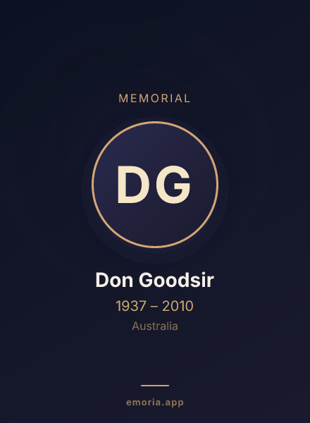 Memorial portrait of Don Goodsir
