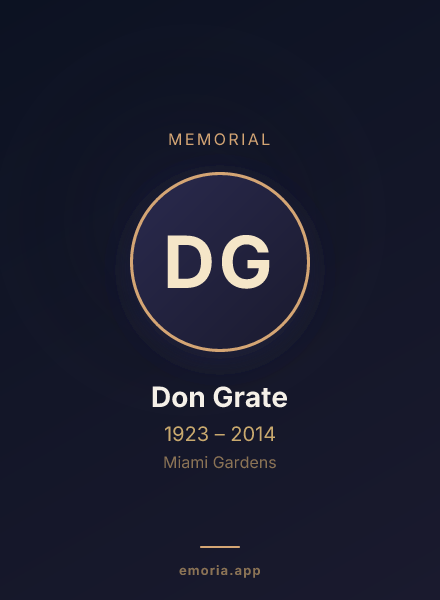 Memorial portrait of Don Grate