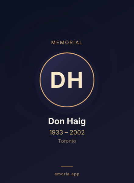 Memorial portrait of Don Haig