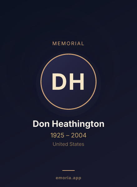 Memorial portrait of Don Heathington