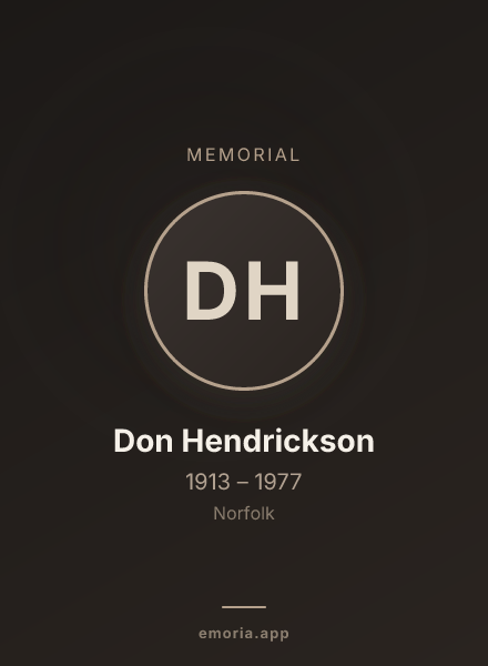 Memorial portrait of Don Hendrickson