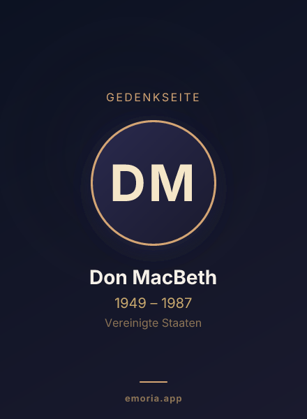 Gedenkportrait von Don MacBeth