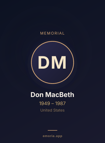 Memorial portrait of Don MacBeth