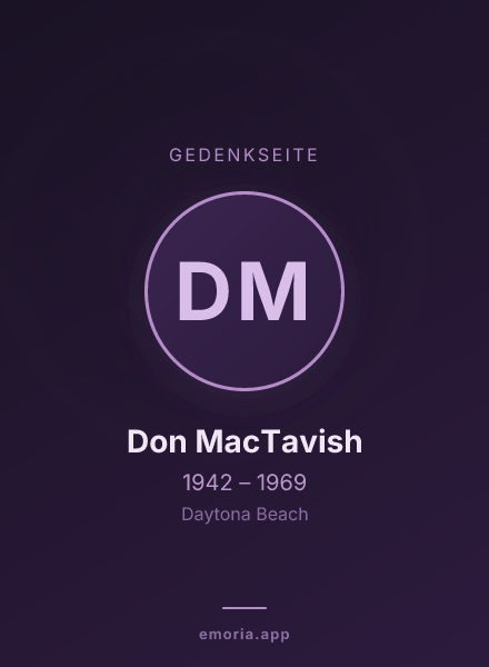 Gedenkportrait von Don MacTavish