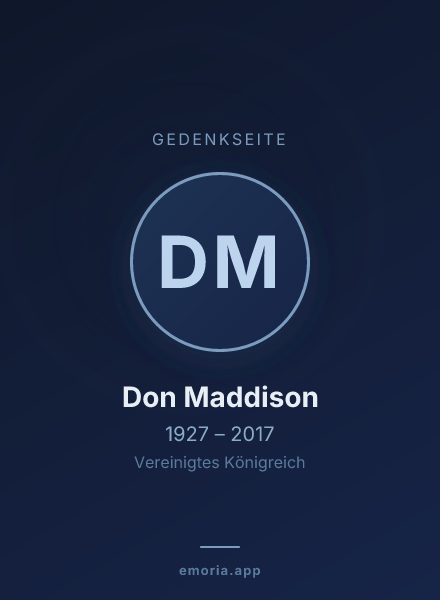 Gedenkportrait von Don Maddison