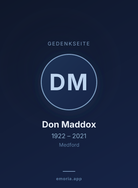 Gedenkportrait von Don Maddox